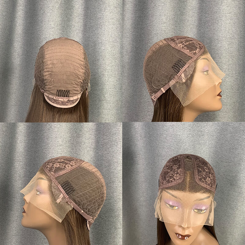 4# Color Straight & Loose Wave Dark Brown T Lace Bob Wig