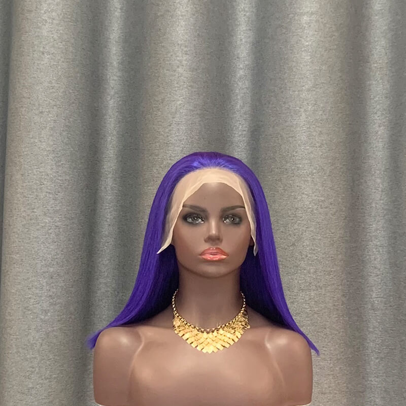 Purple Bob Wig 12 inch 13x4 Lace Front Human Hair