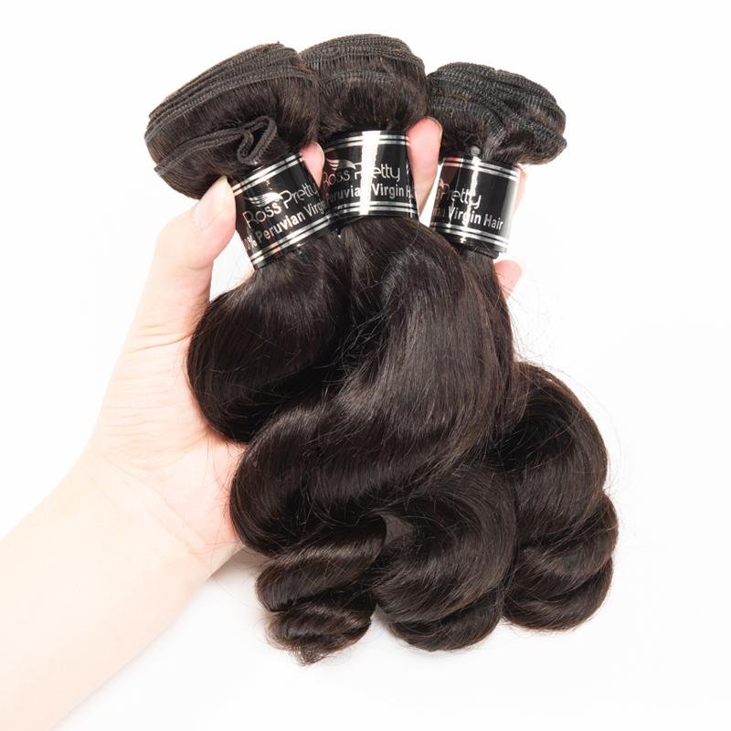 Brazilian 3 Bundles With 13X4 Lace Frontal Loose Wave Human Hair - Ross Pretty Hair Official