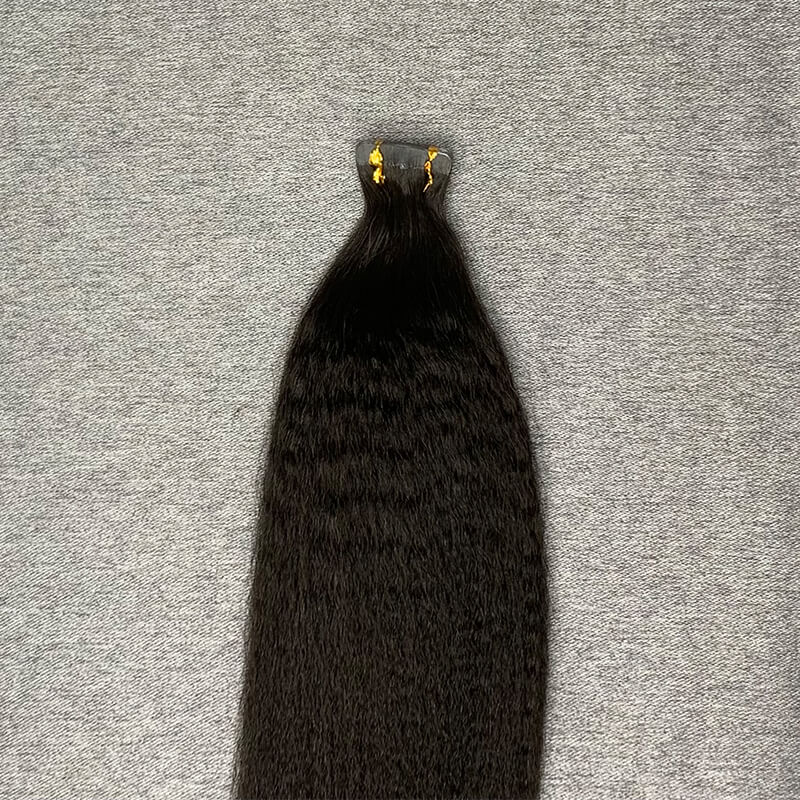 #1b Kinky Straight Tape In Human Hair Extensions 20 Pieces/ Pack