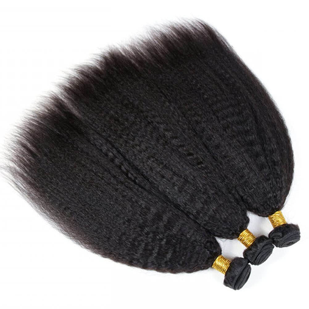 Peruvian Kinky Straight Hair 3 Bundles Beauty Hairstyle Virgin Human Hair