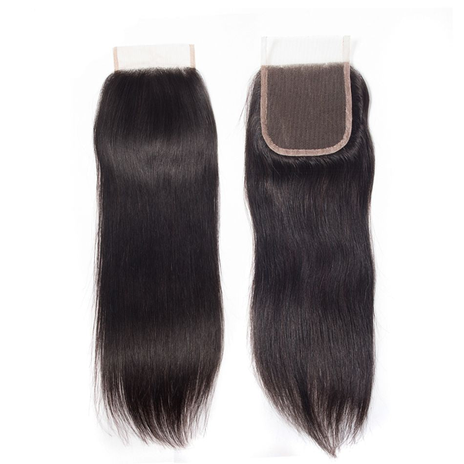 Straight Brazilian Human Hair 3 Bundles With Closure Virgin Hair With Closure