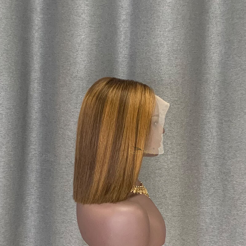 Highlight Bob Wig T Lace Straight Human Hair