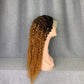 Ombre Colorful Straight & Curly 13x4 Lace Front Wig 100% Human Hair