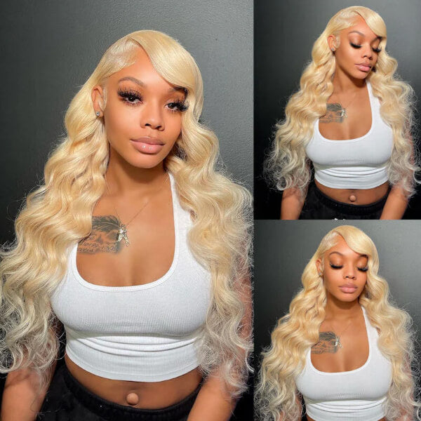 13X4 HD Lace Front Wigs 180% Density  613 Blonde Brazilian Body Wave Wigs