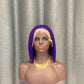 12 inch purple bob lace wig