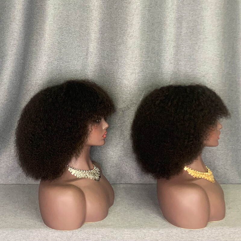 Afro Wigs 10-12 Inch Human Hair For Women