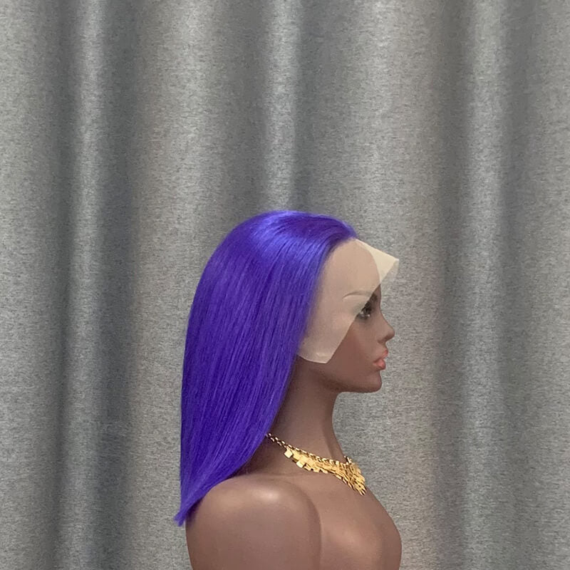 Purple Bob Wig 12 inch 13x4 Lace Front Human Hair