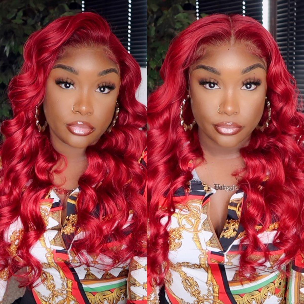 13×6 Lace Front Wig Body Wave Red Virgin Human Hair Wigs - Ross Pretty Hair Official