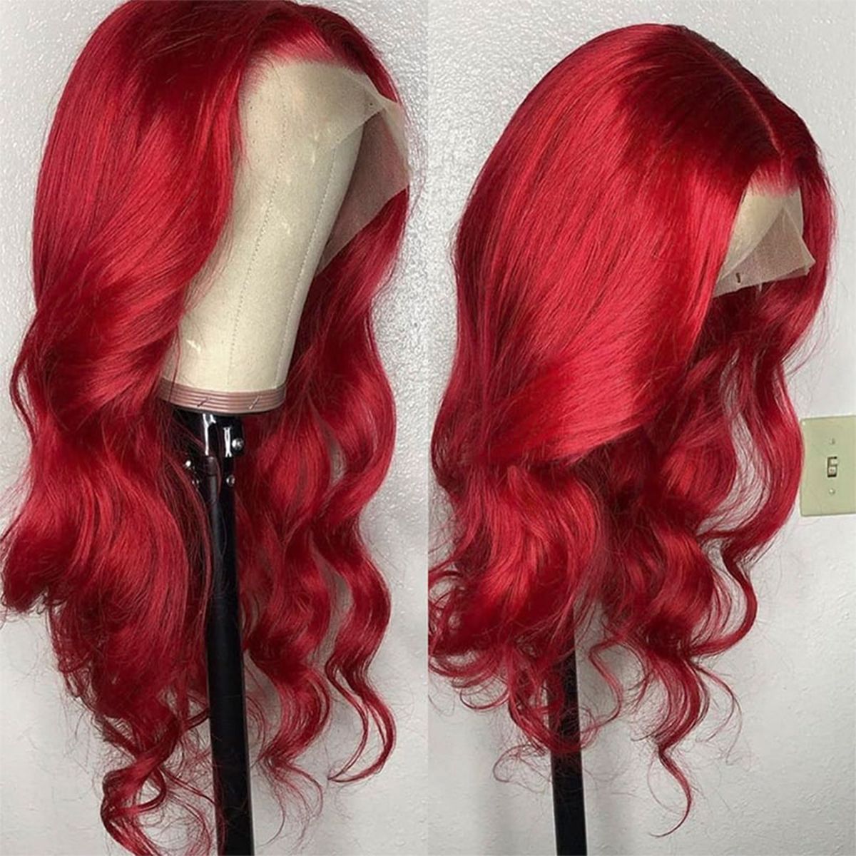 13×6 Lace Front Wig Body Wave Red