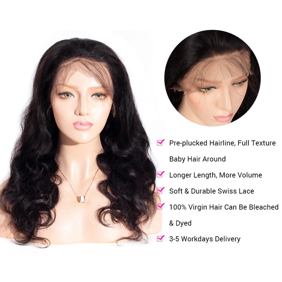 13×6 Lace Front Wig Body Wave Virgin Human Hair Wigs High density - Ross Pretty Hair Official