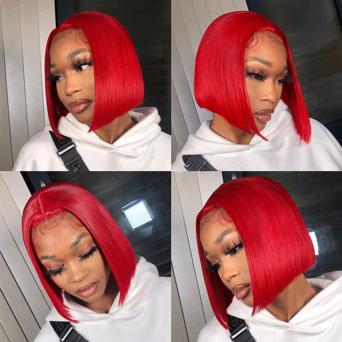 13×6-Lace-Front-Bob-Wigs-Red -Straight 