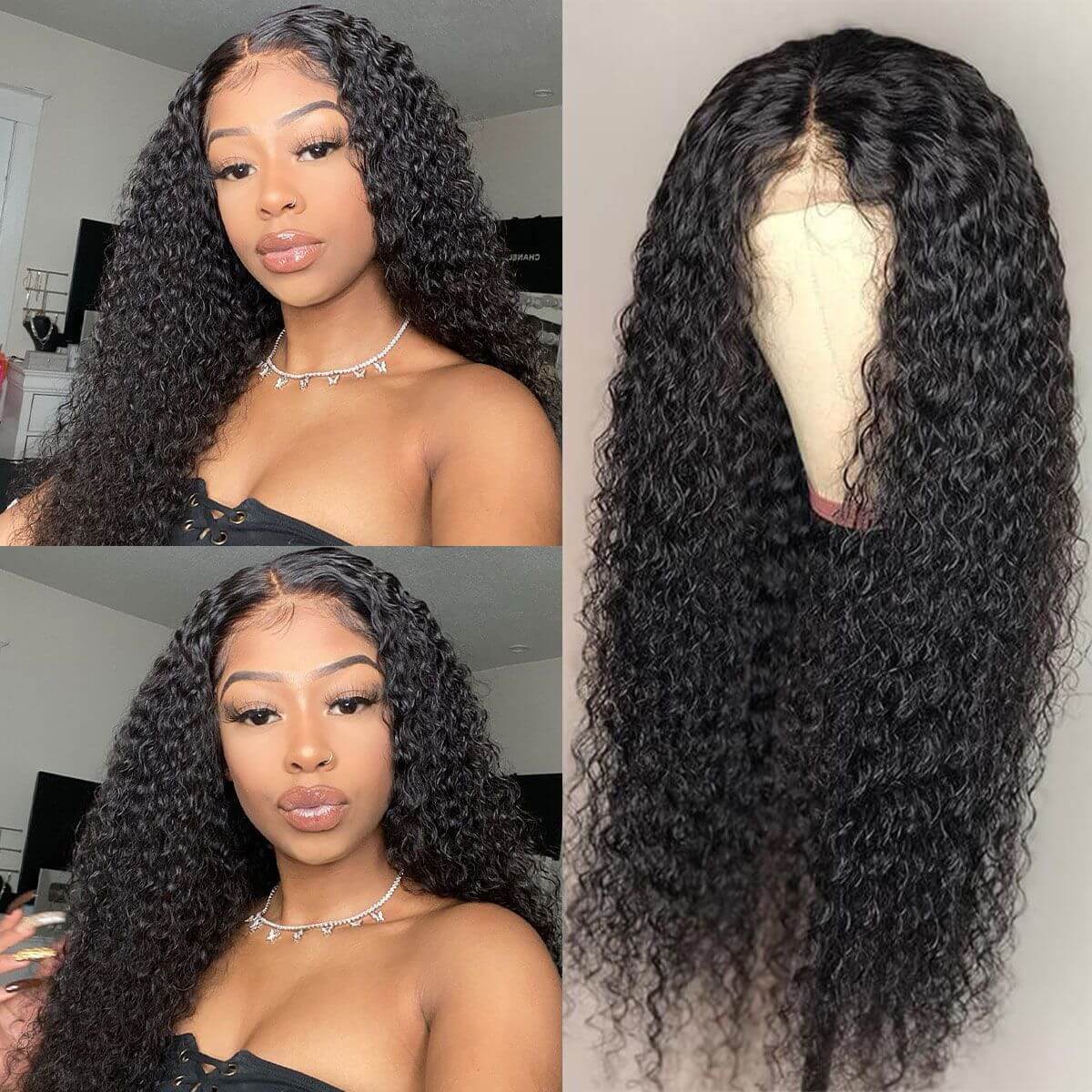 13×6 Lace Front Wig Kinky Curly Human Hair Wigs