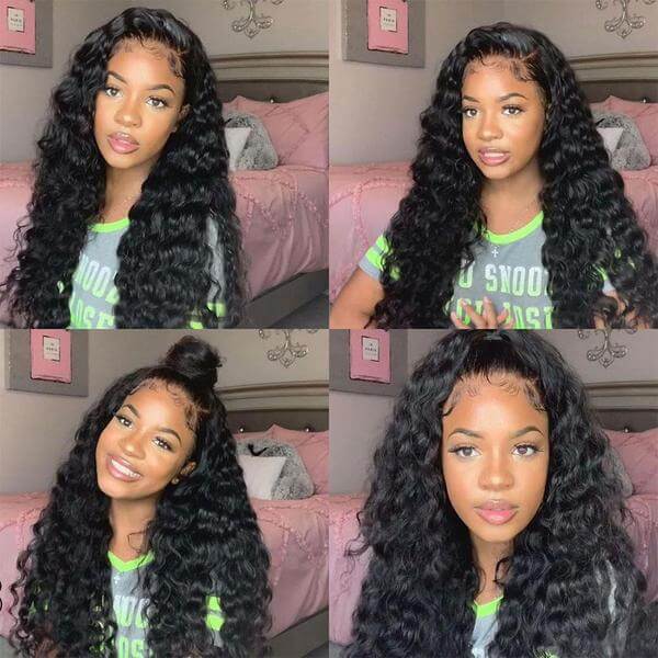 13×6 Lace Front Wig Loose Deep Virgin Human Hair Wigs Natural Black