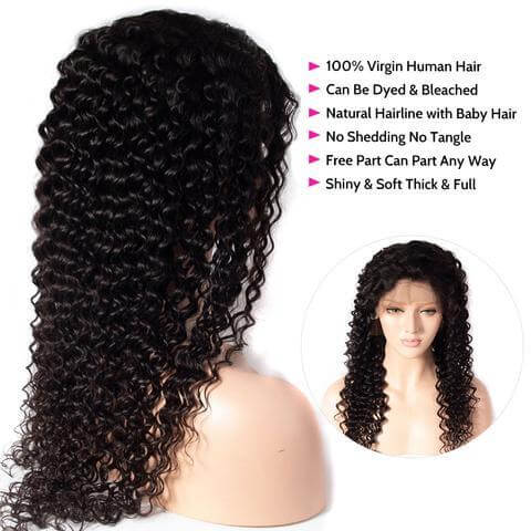 13×6 Lace Front Wig Human Hair Deep Wave  Wigs