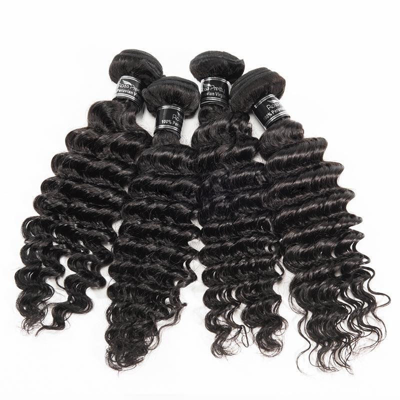 13X4 Frontal With 4 Bundles Malaysian Deep Wave Human Hair - Ross Pretty Hair Official