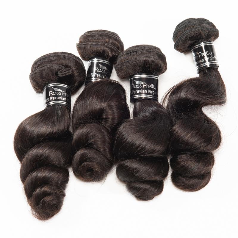 13X4 Frontal With 4 Bundles Peruvian Loose Wave Virgin Hair - Ross Pretty Hair Official