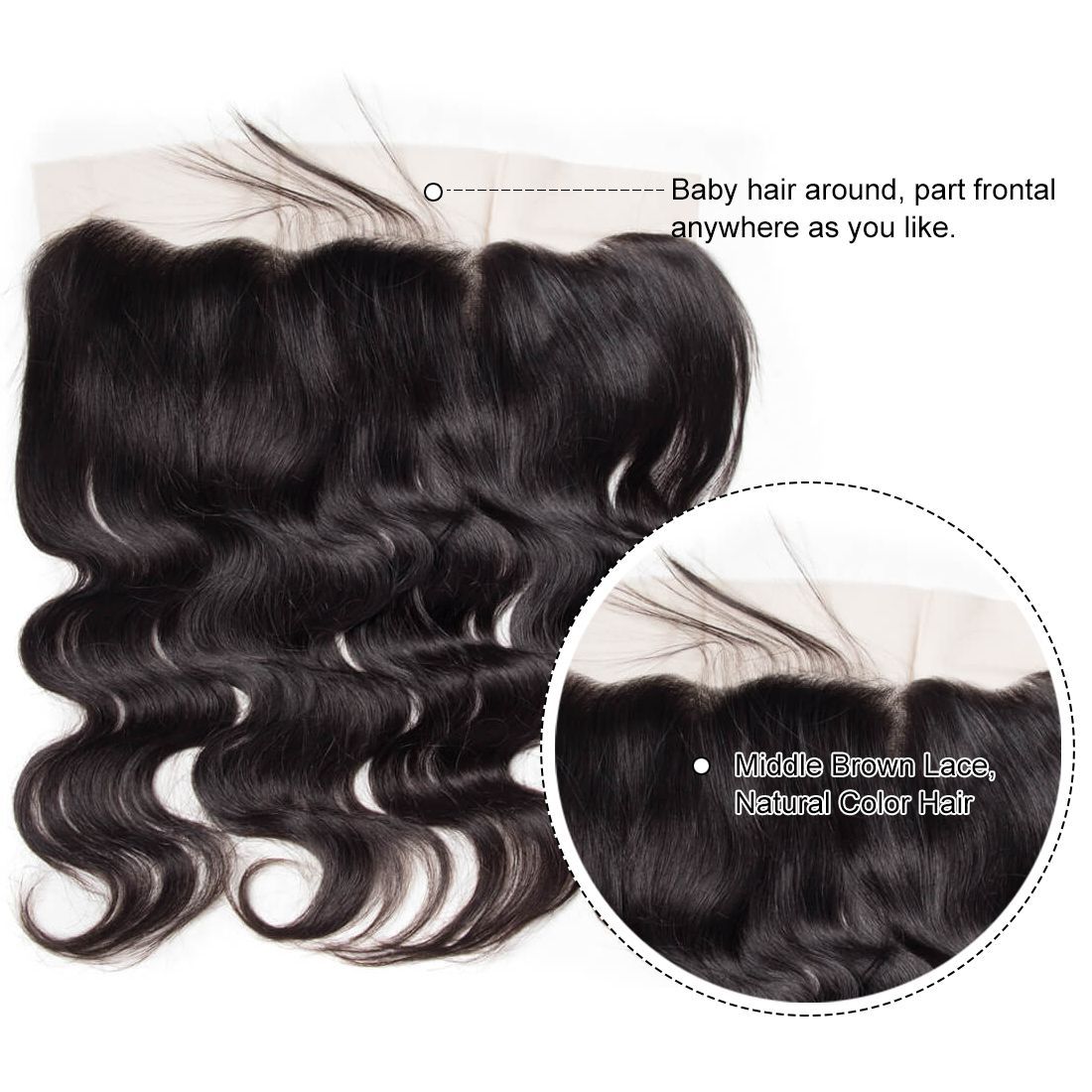 13x4 Lace Frontal Body Wave 100% Unprocessed Virgin Human Hair