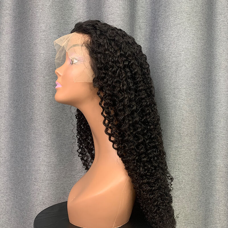 180% Density Jerry Curly 13x4 Lace Frontal Wig Human Hair