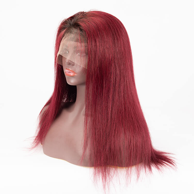 1b/99j Color Straight Hair Wig 13×6 Lace Front Wig Virgin Human Hair Wigs