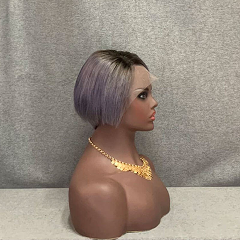 ombre gray pixie wig