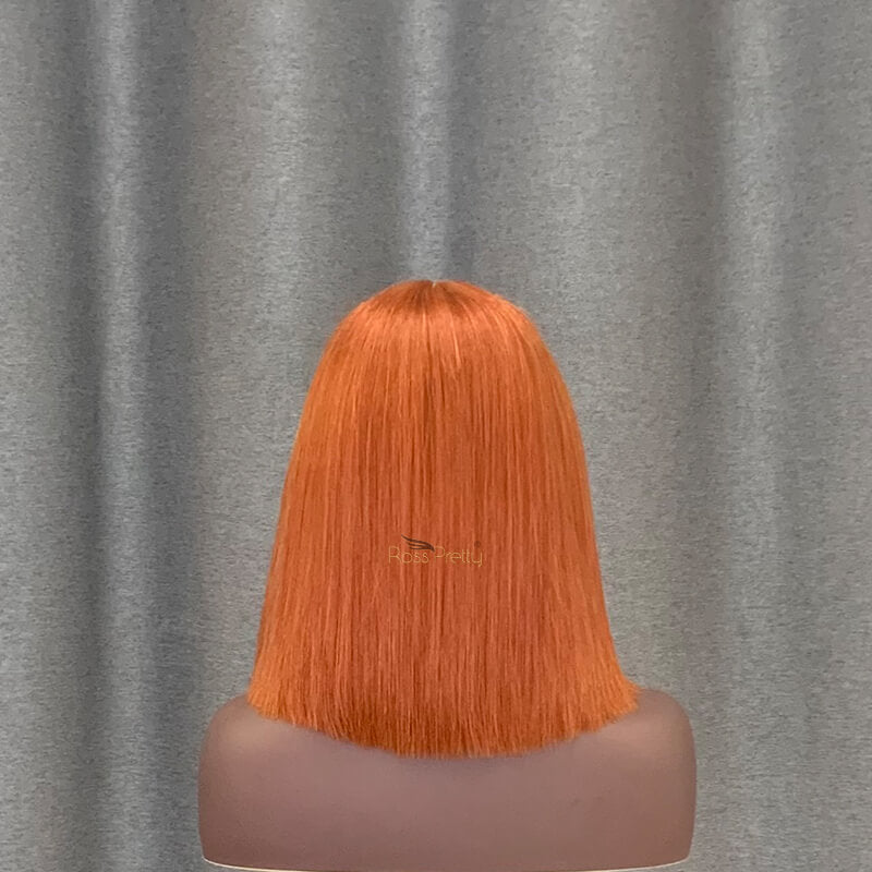 Ginger Bob Wig T Part Lace Straight Human Hair