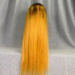 Ombre Wig 180% Density Straight 1b-4-Golden Color Human Hair Wig