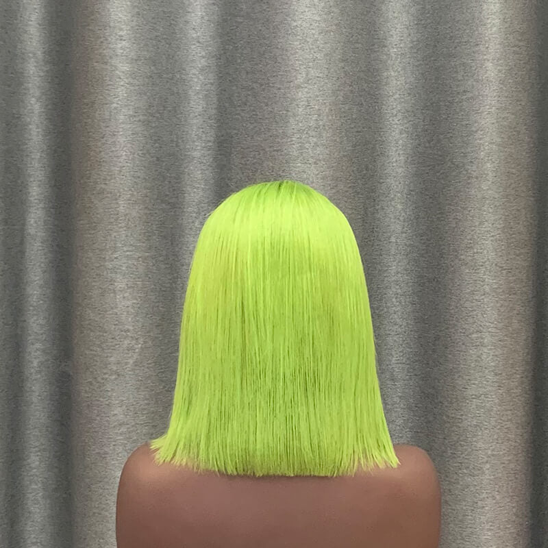 green bob lace front wig