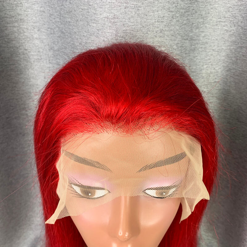 Red Wig 13x4 Lace Frontal Wig Human Hair Wig Straight