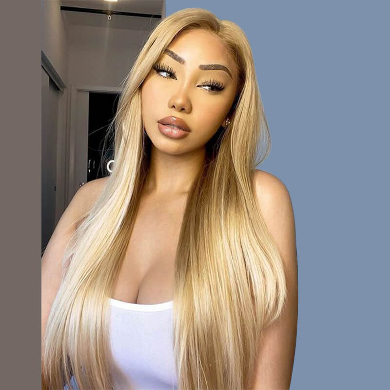 Straight & Body Wave Honey Blonde Highlight Wig 13x4 Lace Front Wig