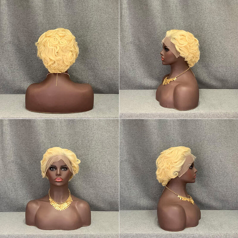 blonde hair pixie wigs style