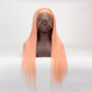 Full Lace Wig Straight Hair Pink Color 150% Density