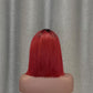 #1b/ 99j Bob Wig T Part Lace Straight Human Hair