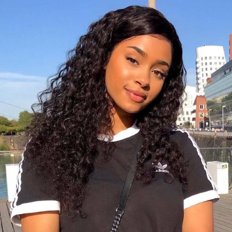 13×6 Lace Front Wig Human Hair Deep Wave  Wigs