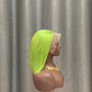 green bob wig