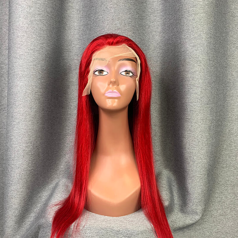 Red Wig 13x4 Lace Frontal Wig Human Hair Wig Straight