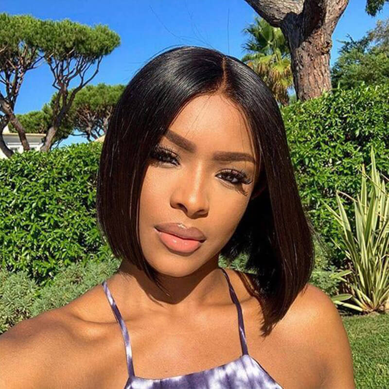Kim K Wig Deep Part 2x6 Double Drawn Bone Straight Hair
