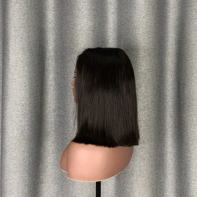 Double Drawn Kim K Wig Deep Part 2x6 Lace Closure Bob Wig Straight