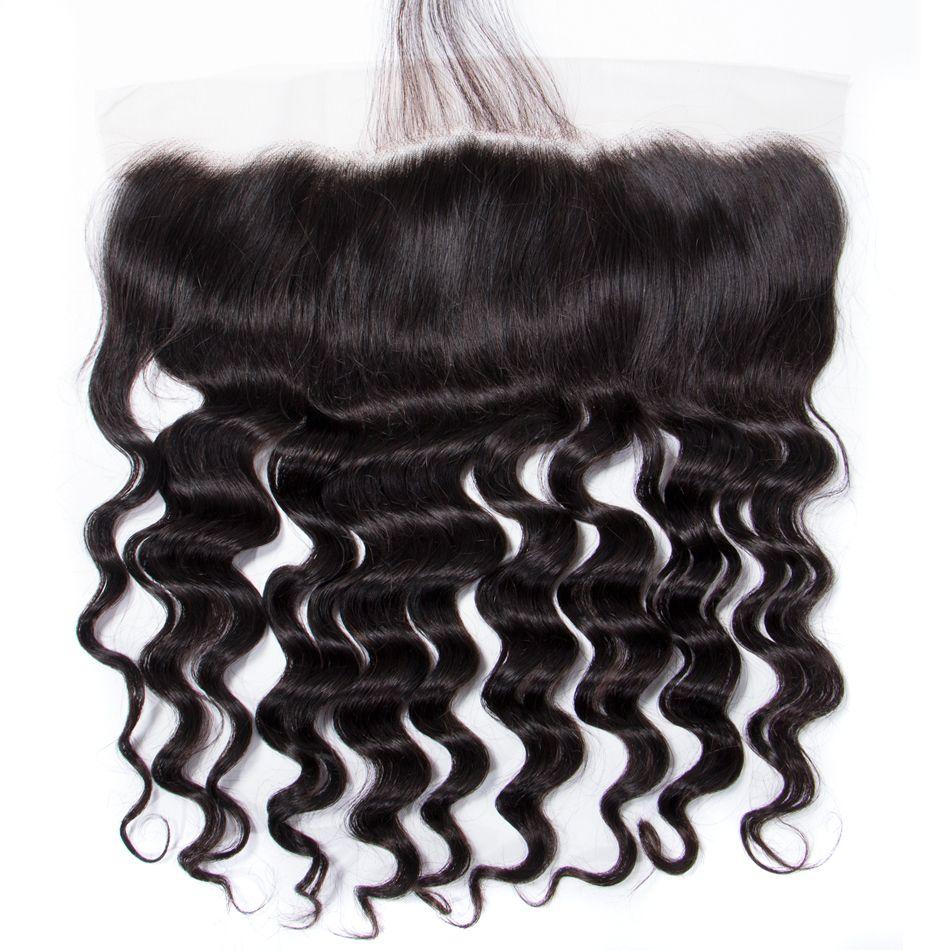 3 Bundles With 13X4 Lace Frontal Brazilian Loose Deep Virgin Hair - Ross Pretty Hair Official