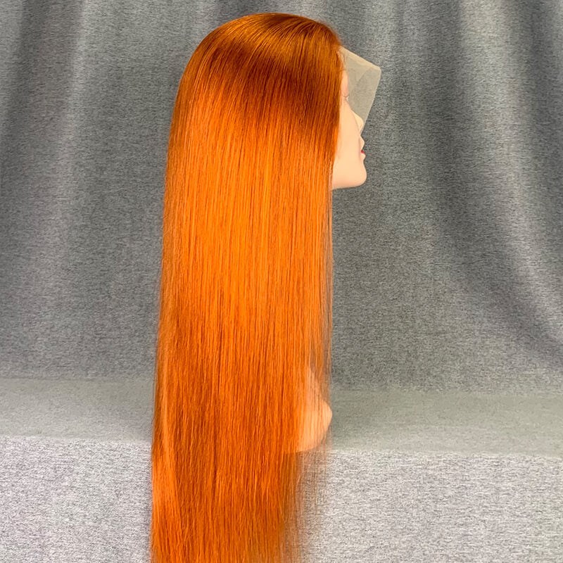 Ginger Lace Wig Human Hair 13x4 Transparent Lace Front