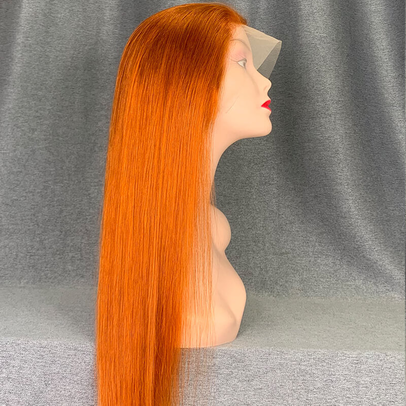 Ginger Lace Wig Human Hair 13x4 Transparent Lace Front