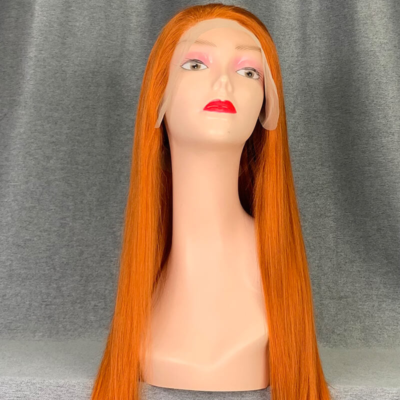 Ginger Lace Wig Human Hair 13x4 Transparent Lace Front