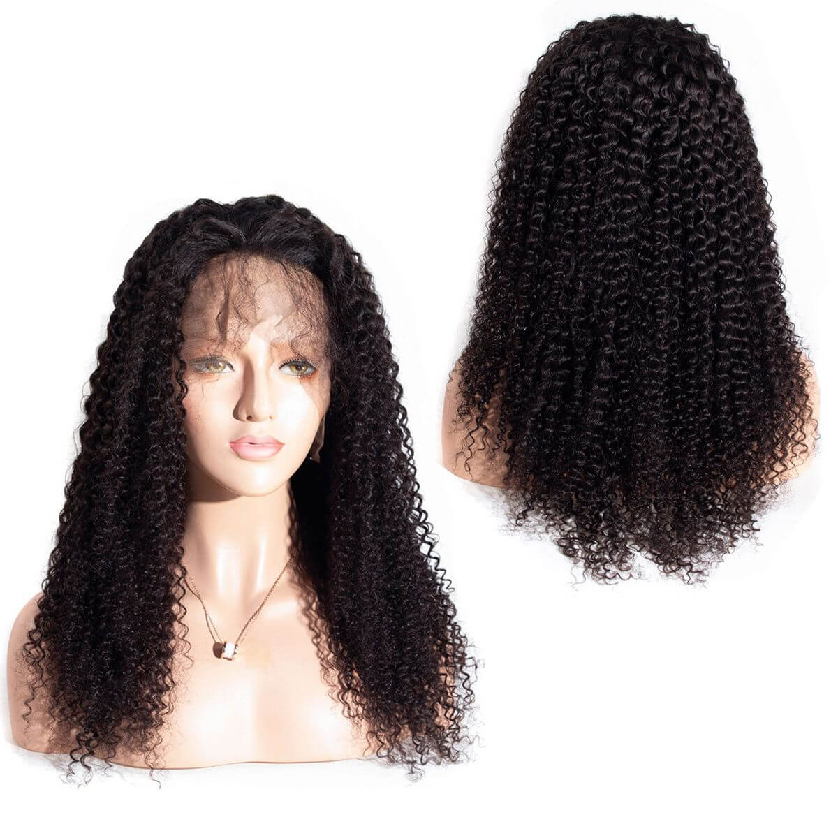 360 Lace Frontal Wigs Pre Plucked Curly Wave Human Hair