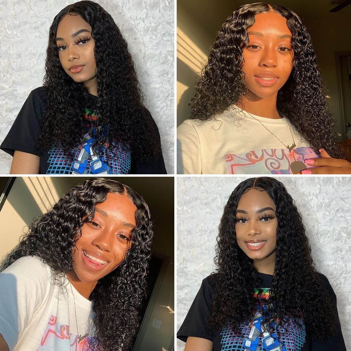 360 Lace Frontal Wigs Pre Plucked Curly Wave Human Hair