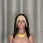 #1b Bob Wig T Part Lace Straight Human Hair