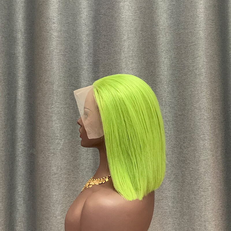 green short cut wig 