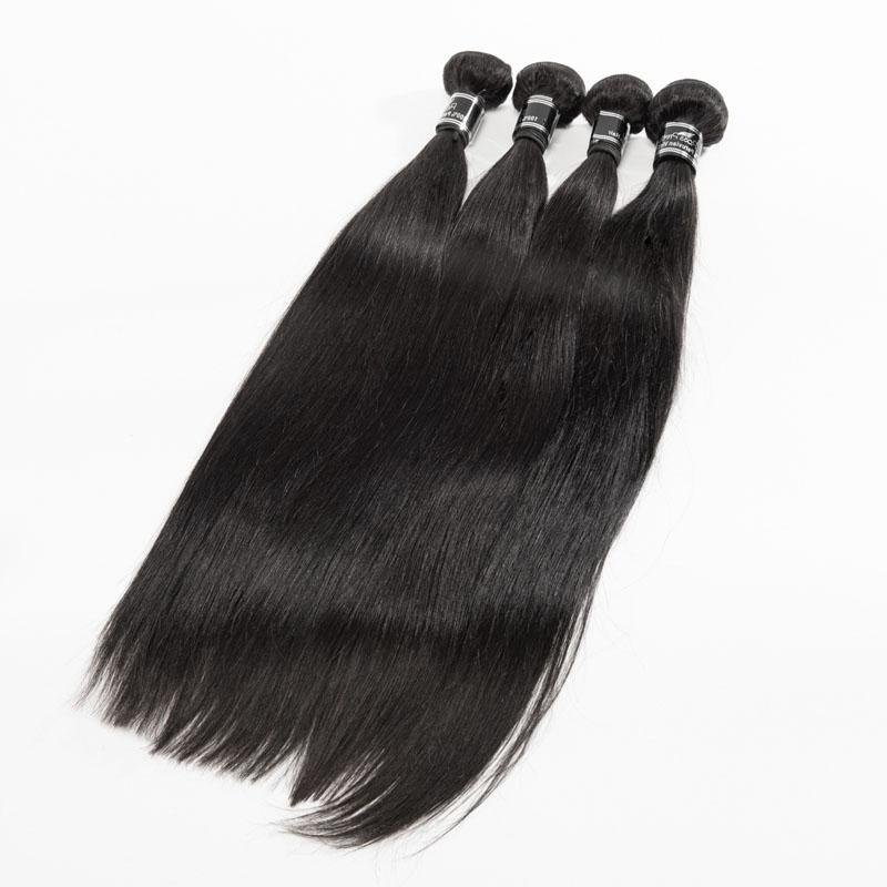 4 Bundles Hair Weave With 13X4 Frontal Brazilian Straight Human Hair - Ross Pretty Hair Official