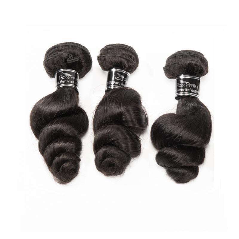 4 Bundles Loose Wave With 4*4 Indian Lace Closure 100% Human Hair - Ross Pretty Hair Official