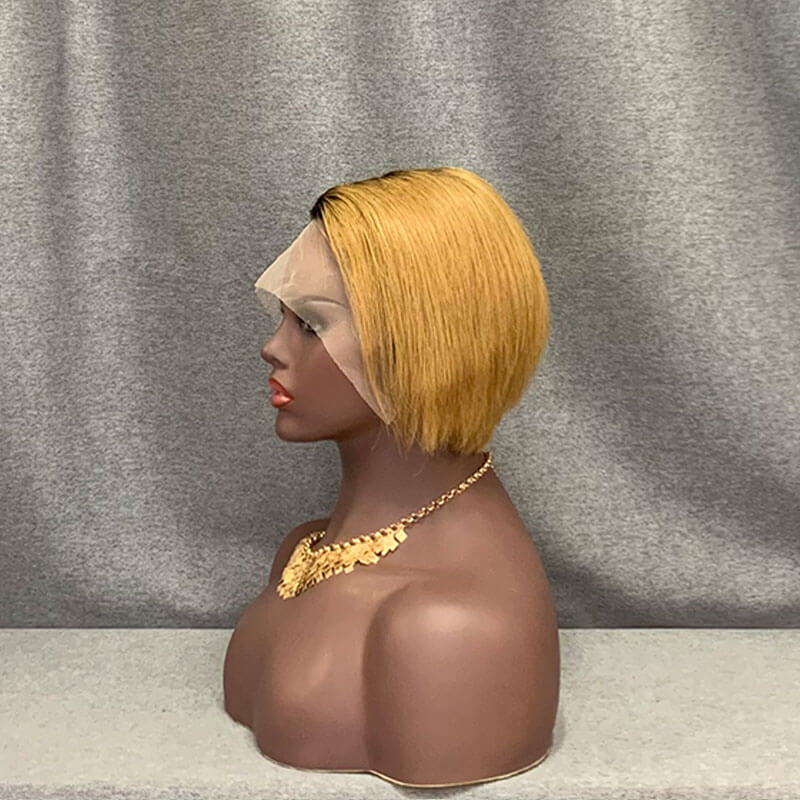 Human Hair T-Part Lace Pixie Wig