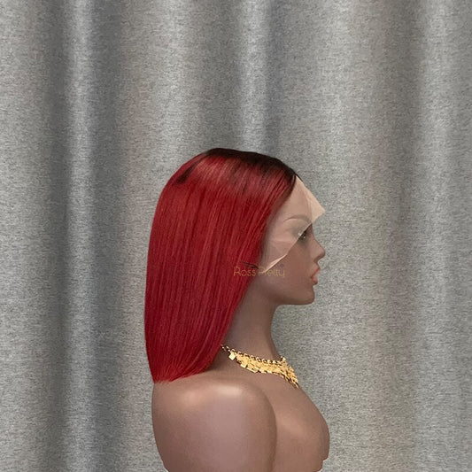 #1b/ 99j Bob Wig T Part Lace Straight Human Hair